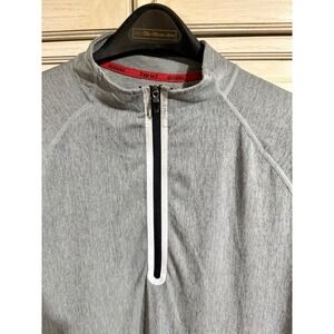 Hind Running Shirt Mens Medium M Gray Long Sleeve 1/4 Zip Reflective Jacket